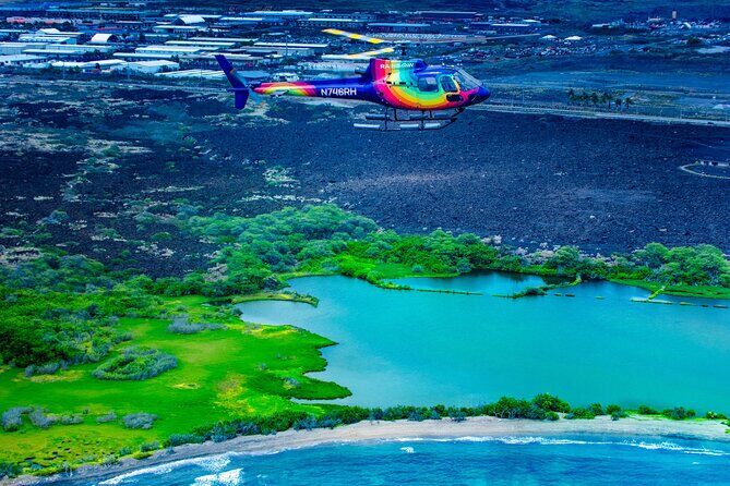Kona Coast Hualalai Volcano-60Min Helicopter Tour-Door Off or On - Kaloko Fish Ponds to Kealakekua Bay Marine Preserve